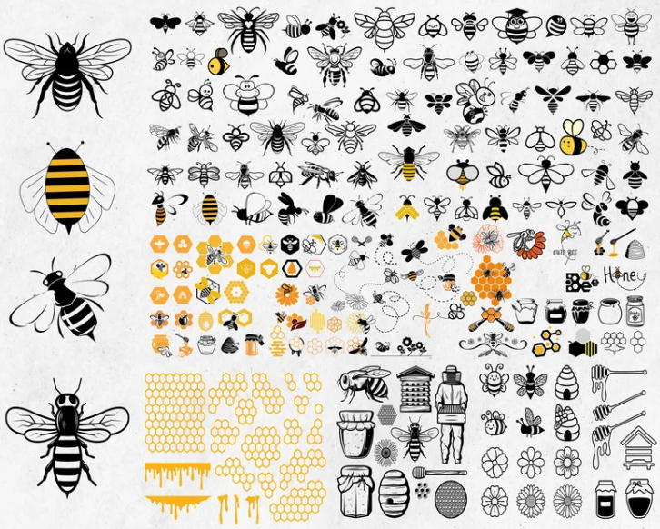 Bee Svg, Honeycomb Svg Cut File, Sunflower SVG - Honey Bee SVG - Insect Svg - Hexagon Honeycomb Cut File - Cute Bee SVG Cut File - Bug Svg
