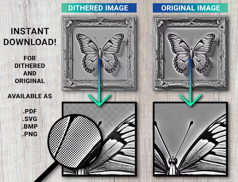 Butterfly 3D Illusion Laser Files, Laser Ready File Glowforge and Lightburn