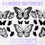 Butterfly SVG, Butterfly SVG Bundle, Layered Butterfly Bundle SVG