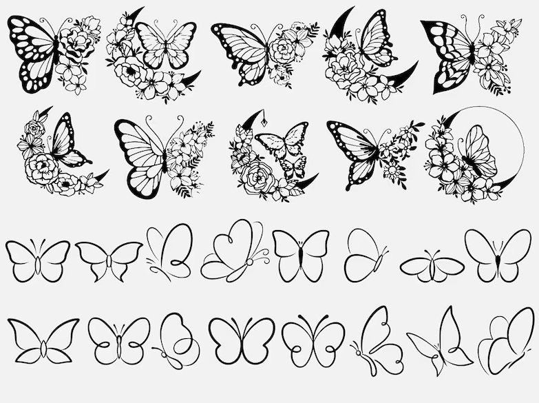 Butterfly Svg, Svg Bundle! Butterflies Papercut Template,Butterfly laser cut, Butterfly Cut File, Paper Cut Out
