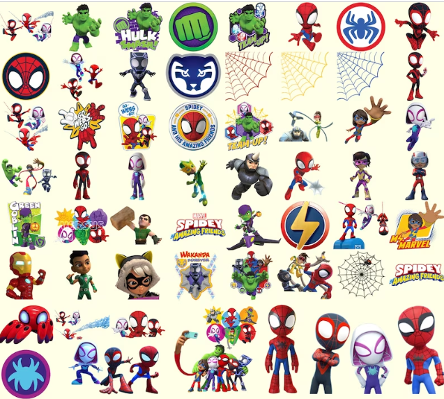 Chibi Avengers SVG Bundles, Chibi Avengers PNG Clipart Bundle, Chibi Avengers Cut File For Cricut