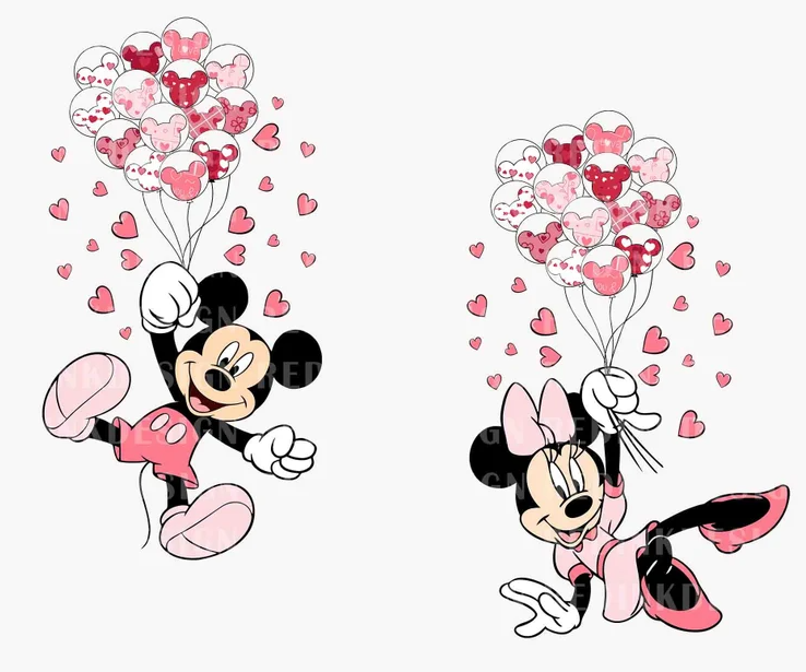 Happy Valentine's Day SVG, Mickey Mouse Valentine's Day SVG, Bundle Couple Mouse Love SVG, Mouse Couple Heart SVG