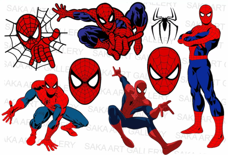 Spiderman Svg, Superhero Svg, Spiderman High Quality Layered Files, Spiderman Svg Files For Cricut, Spiderman Clip Art, Spiderman Vector Files, Spiderman Cartoon Characters