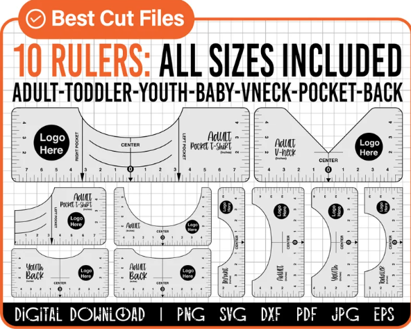 Tshirt Alignment SVG Free, Tshirt Ruler SVG Bundle, Tshirt Alignment Tool SVG, Centering Tool Template, Vinyl Placement Guide, T Shirt Ruler Adult Kids File For Cricut
