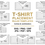 Tshirt Ruler SVG, Big Bundle, T-shirt Alignment Tool SVG, Centering Tool Template, Shirt Placement Guide
