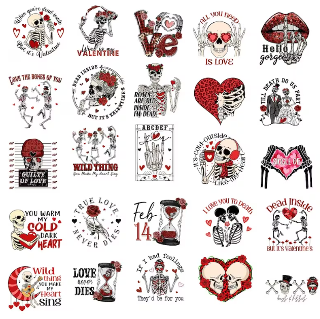 Valentine PNG Bundle, Valentine Skeleton Png, Cute Valentine Png, Skeleton Png