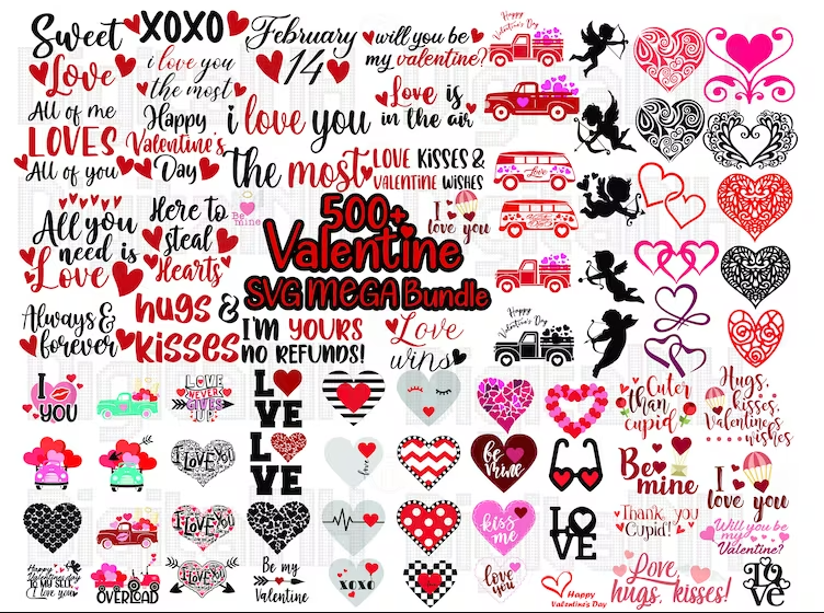 Valentine's Day SVG Mega Bundle, Valentine's Day SVG, Heart SVG, Love SVG, Valentine SVG, Valentines SVG