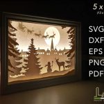 200+ Free Light Box Svg File Christmas -  Digital Download Shadow Box SVG
