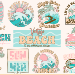 Vintage Beach Summer Sublimation Design