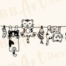 Free Hanging Cats SVG, Cute Funny Cat Laundry