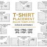Tshirt Ruler SVG Big Bundle, T-shirt Alignment Tool SVG, Centering Tool Template, Shirt Placement Guide